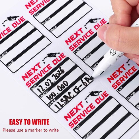 WSICSE 300 قطعة من ملصقات تغيير الزيت للزجاج الأمامي، ملصق تذكير بتغيير الزيت مقاس 2 × 2 بوصة بدون بقايا، ملصقات واضحة للخدمة التالية لنافذة السيارة in Kuwait