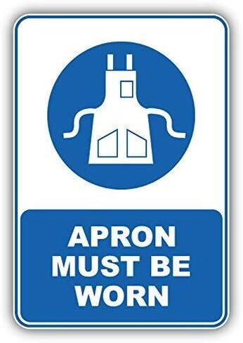 DG Graphics Apron Must Be Worn Mandatory Sign Art Decor 3'' x 5'' Vinyl Decal Sticker Wall Window Any Smooth Surface in Kuwait