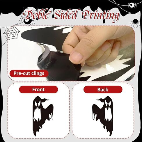 Halloween Decorations Window Clings Decorations Large Witches Cauldron Black Bats Pumpkin Ghost Stickers Decals Decor for Indoor School Home Office Party 3 Sheets in Saudi Arabia