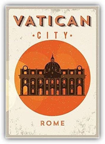 DG Graphics Vatican Rome Vintage Travel Art Decor 4'' x 5'' Vinyl Decal Sticker Wall Window Any Smooth Surface in Kuwait