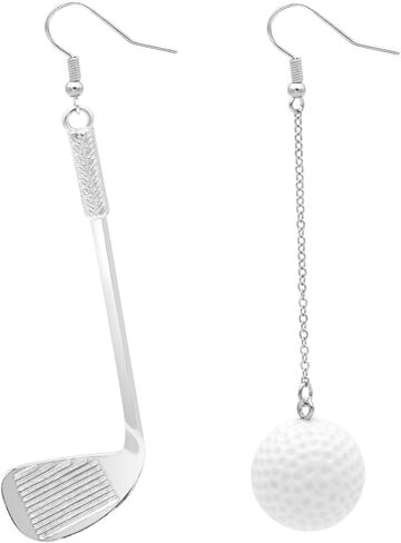 Funny Sport Ball Dangle Earrings Gift,Delicate Golf Ball Long Pendant Earrings for Women Lady Personalized Silver Drop Earrings Jewelry in Saudi Arabia