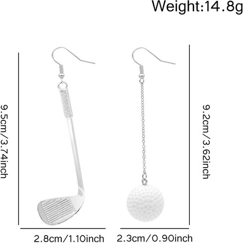 Funny Sport Ball Dangle Earrings Gift,Delicate Golf Ball Long Pendant Earrings for Women Lady Personalized Silver Drop Earrings Jewelry in Saudi Arabia