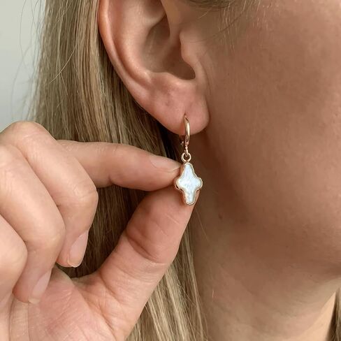 Natural Freshwater Pearl Cross Earrings for Women, Christian Cross Dangle Earrings Chunky with Baroque Pearls, 18K Gold Plated Religious Jewelry Earrings, Elegant Gift in Saudi Arabia