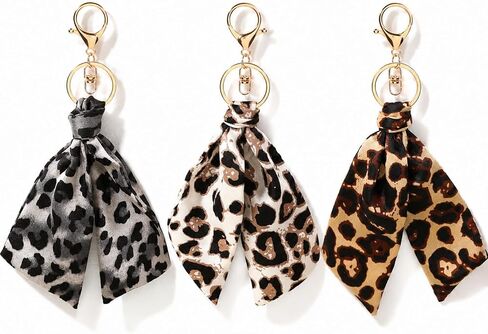 3PCS Leopard Bag Charm, Fashion Bag Accessories, Cheetah Keychain Set with Camel White Gray Leopard Print Bag Charms for Handbags and Purses in Saudi Arabia