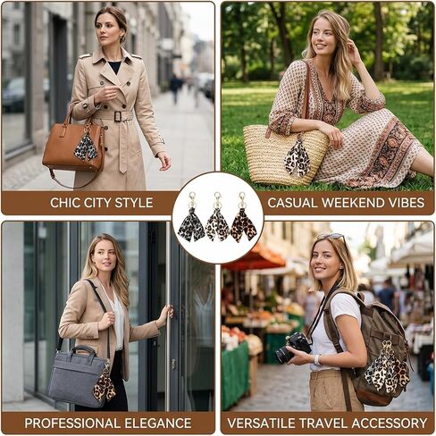 3PCS Leopard Bag Charm, Fashion Bag Accessories, Cheetah Keychain Set with Camel White Gray Leopard Print Bag Charms for Handbags and Purses in Saudi Arabia