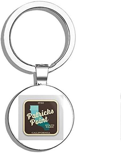 Patricks Point State Park Sticker Explore Wanderlust Camping California Double Sided Stainless Steel Keychain Key Ring Chain Holder Car/Key Finder in Saudi Arabia