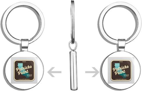 Patricks Point State Park Sticker Explore Wanderlust Camping California Double Sided Stainless Steel Keychain Key Ring Chain Holder Car/Key Finder in Saudi Arabia