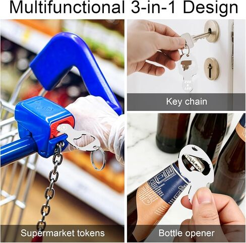 5-100PCS Personalized Shopping Trolley Tokens, Stainless Steel Aldi Quarter Keychain, Custom Logo/Text Shopping Cart Keyring in Saudi Arabia
