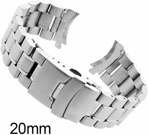 18-22mm Curved Stainless Steel Metal Solid Watch Band Strap Clasp Replacement in Kuwait