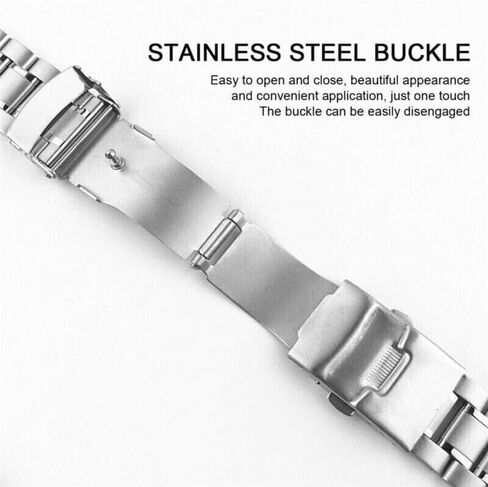 18-22mm Curved Stainless Steel Metal Solid Watch Band Strap Clasp Replacement in Kuwait