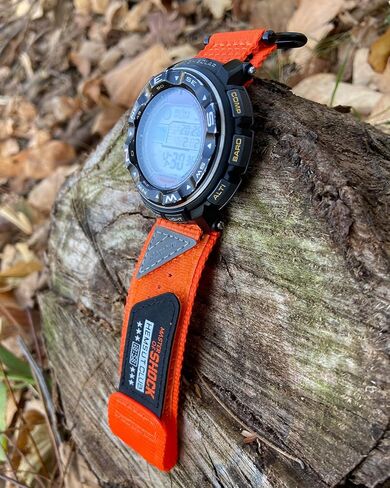 Military Style Watch Strap Compatible with Casio Protrek PRG-200/250/500/260/280/550, PRW-2500/3500/5100/5000/510, Nylon Strap with Breather Holes & Hook and Loop Closure. in Saudi Arabia