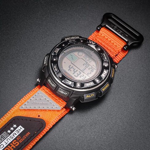 Military Style Watch Strap Compatible with Casio Protrek PRG-200/250/500/260/280/550, PRW-2500/3500/5100/5000/510, Nylon Strap with Breather Holes & Hook and Loop Closure. in Saudi Arabia