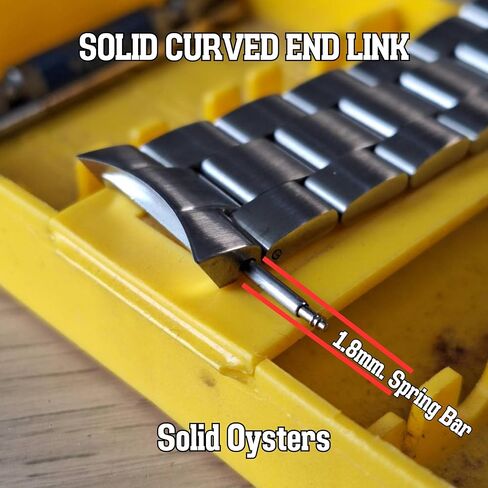 CSOY002 Solid Oysters Stainless Steel Bracelet for Casio Duro MDV106 / MDV107 – 1.8mm Spring Bar, V-Clasp Double Lock, Solid Curved End Link Fit Stainless Steel in Saudi Arabia