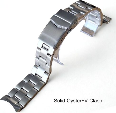 CSOY002 Solid Oysters Stainless Steel Bracelet for Casio Duro MDV106 / MDV107 – 1.8mm Spring Bar, V-Clasp Double Lock, Solid Curved End Link Fit Stainless Steel in Saudi Arabia