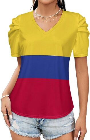 Womens Unique Short Sleeve T-Shirts El Salvador Flag Summer Tops Casual Soft V-Neck Basic Workout Clothes Spring Slim Shirts in Saudi Arabia