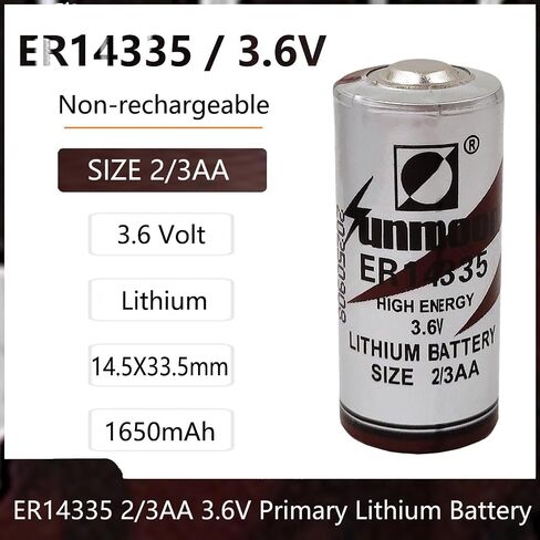 (5 قطعة/المجموعة) بطارية ER14335 3.6V 1.65Ah حجم 2/3AA بطارية ليثيوم ER14335/S 3.6V ER 14335 1650mAh غير قابلة للشحن in Kuwait