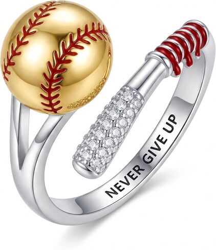 Softball Ring 18K Yellow Gold Plated Softball Anxiety Ring Sport Jewelry Gifts for Women in Saudi Arabia