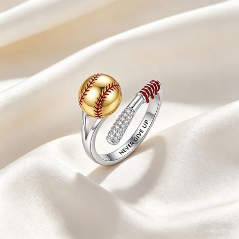 Softball Ring 18K Yellow Gold Plated Softball Anxiety Ring Sport Jewelry Gifts for Women in Saudi Arabia