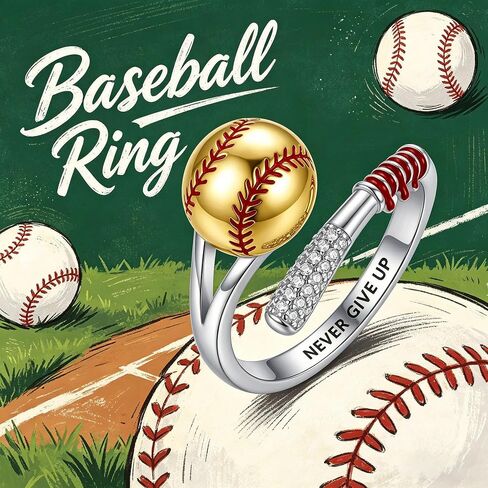 Softball Ring 18K Yellow Gold Plated Softball Anxiety Ring Sport Jewelry Gifts for Women in Saudi Arabia