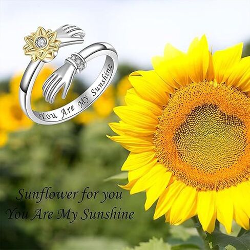 You Are My Sunshine Ring Anxiety Rings Spinner for Women Fidget Sunflower Jewelry in Kuwait