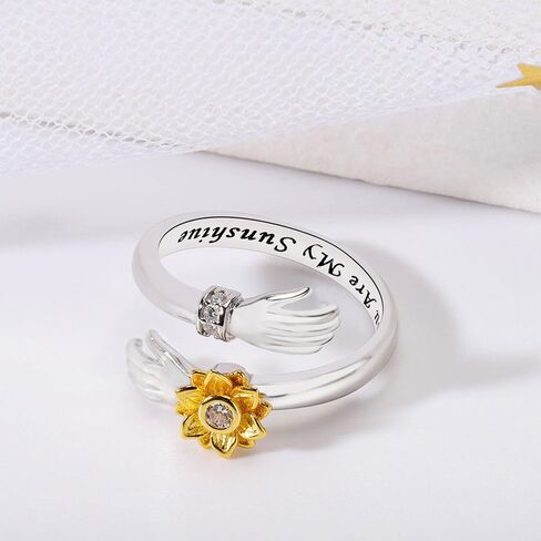 You Are My Sunshine Ring Anxiety Rings Spinner for Women Fidget Sunflower Jewelry in Kuwait