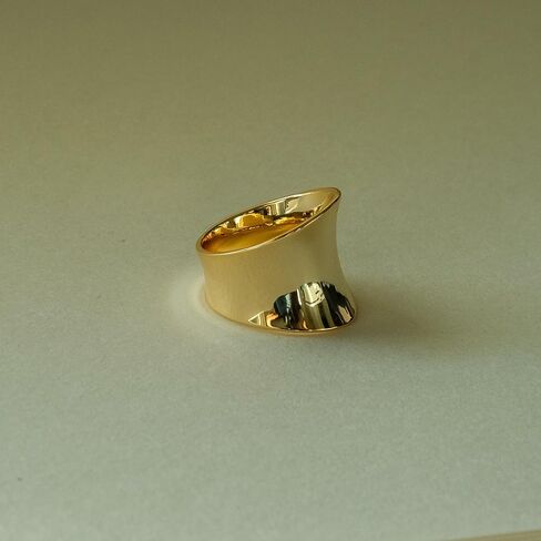 Wide Band Ring for Women | Sculptural Statement Rings| 18K Gold Plated Polish Large Thumb Index Full Finger Rinds in Saudi Arabia