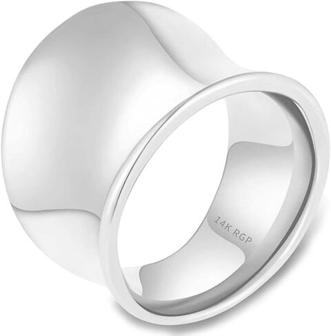 Wide Band Ring for Women | Sculptural Statement Rings| 18K Gold Plated Polish Large Thumb Index Full Finger Rinds in Saudi Arabia