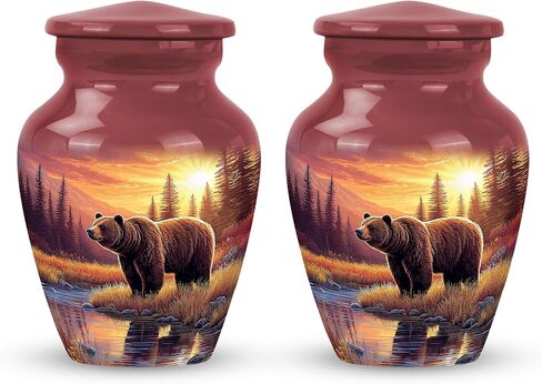 Bear Urn - Burial Urn for Human - 10 Inch - Large with Velvet Bag - Cremation Urns Human Ashes - Decorative Urns - Memorial for Adult Men & Women in Saudi Arabia