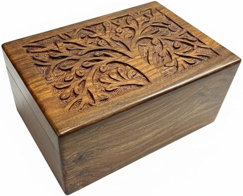 Extra Small Wooden Keepsake Urn for Ashes |Mini Funeral Cremation Urn for Beloved Pets and Loved Ones| Memorial Mini Urn for Cats, Dogs, Kids, Adults|5 x 3 x 2 in. in Saudi Arabia