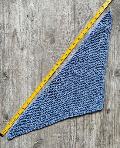 Handmade Crochet Bandana for Women, Blue Cotton Head Wrap, Boho Knit Head Scarf, Breathable Kerchief for Beach, Festival, Everyday Wear in Saudi Arabia