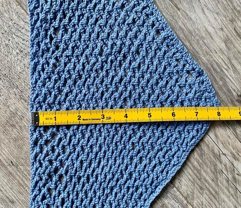 Handmade Crochet Bandana for Women, Blue Cotton Head Wrap, Boho Knit Head Scarf, Breathable Kerchief for Beach, Festival, Everyday Wear in Saudi Arabia