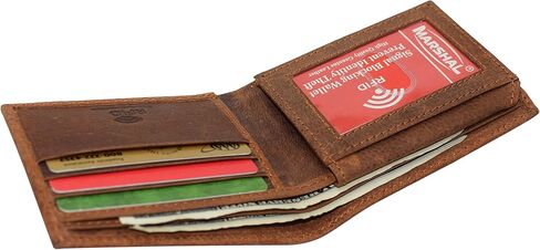 Marijuana Leaf RFID Blocking Real Leather Bifold Classic Wallet for Men in Kuwait