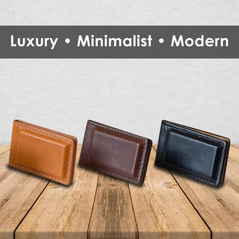 Northwind Magnetic Money Clip – Handmade in USA Full Grain Leather Slim Wallet for Men, Minimalist Front Pocket Wallet, Mens Leather Wallet, Great Gift for Dad, Husband, Father’s Day, Birthday (Tan) in Saudi Arabia
