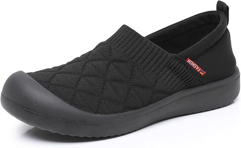 Women Walking Shoes Casual Slip On Sneakers Knit Outdoor Lightweight House Shoes Loafers Flat Breathable Fly-Knitted Upper in Saudi Arabia