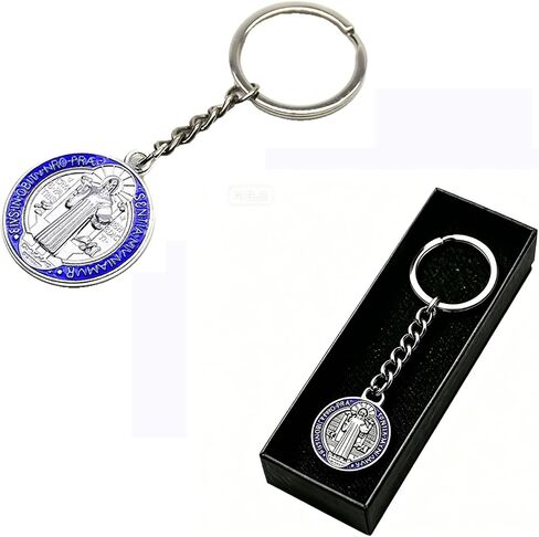 St Benedict Keychain, Saint Benedict Medal Keychains, Catholic Protection Keychain for Men in Saudi Arabia