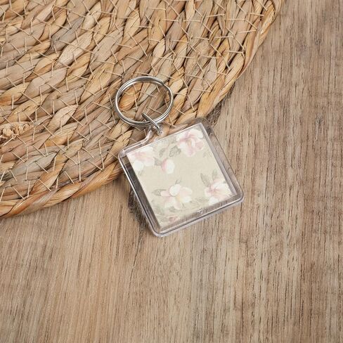 10 PCS Acrylic Photo Keychain Holder, 4x4cm Frame Square Custom Clear Photo Insert Keychains, Keyring Acrylic Keychains Blanks in Clear DIY Photos Key Chain for Insert 3.3 * 3.3cm Pictures in Kuwait