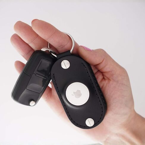 Leather Key Organizer Compatible with Apple AirTag, Leather Keychain designed for AirTag in Saudi Arabia