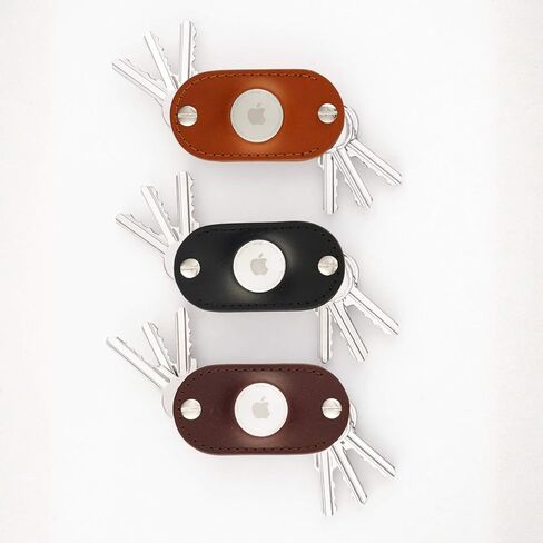 Leather Key Organizer Compatible with Apple AirTag, Leather Keychain designed for AirTag in Saudi Arabia