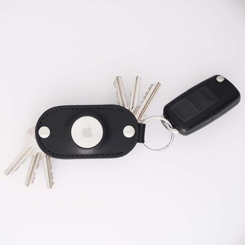 Leather Key Organizer Compatible with Apple AirTag, Leather Keychain designed for AirTag in Saudi Arabia