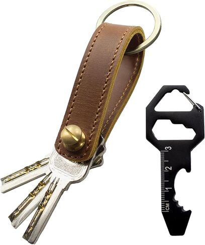 Jack&Chris Genuine Leather Key Organizer Keychain, Stylish Innovative Key Holder with Multi Tool Key for Men & Women in Saudi Arabia