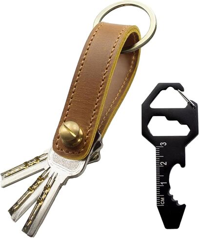 Jack&Chris Genuine Leather Key Organizer Keychain, Stylish Innovative Key Holder with Multi Tool Key for Men & Women in Saudi Arabia