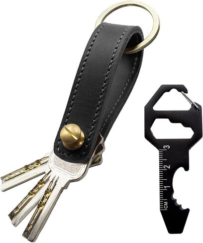 Jack&Chris Genuine Leather Key Organizer Keychain, Stylish Innovative Key Holder with Multi Tool Key for Men & Women in Saudi Arabia