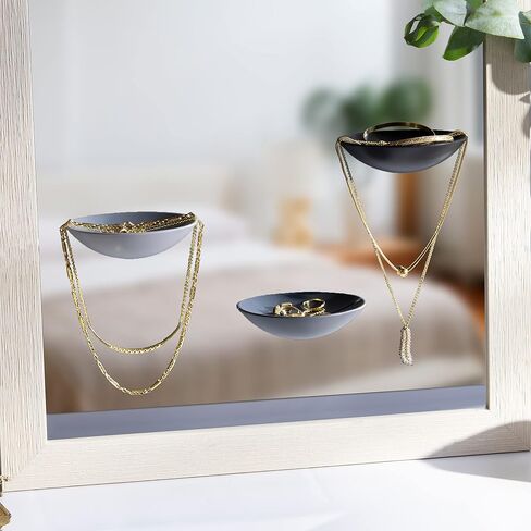 PELEG DESIGN Reflectrays 3 Jewelry Trays in 3 Shades of Gray | Jewelry Organizer, w/a Strong Adhesive Tape | Each Ring Holder Is 4.3″×2.2″×0.9″ | Each Decor Jewelry Tray Holds up to ⅓ lb in Kuwait