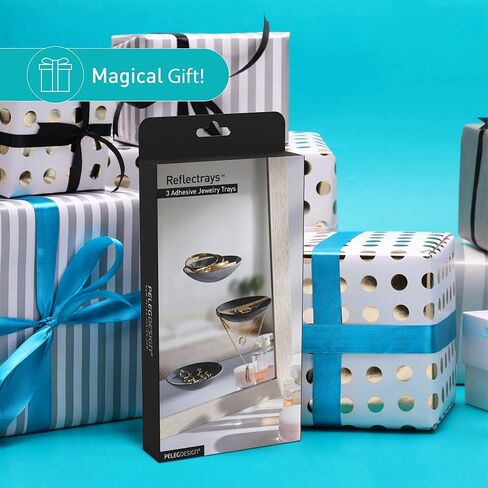 PELEG DESIGN Reflectrays 3 Jewelry Trays in 3 Shades of Gray | Jewelry Organizer, w/a Strong Adhesive Tape | Each Ring Holder Is 4.3″×2.2″×0.9″ | Each Decor Jewelry Tray Holds up to ⅓ lb in Kuwait