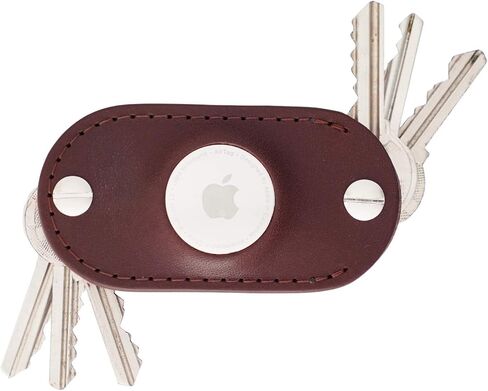 Leather Key Organizer Compatible with Apple AirTag, Leather Keychain designed for AirTag in Saudi Arabia