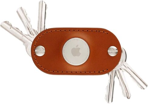 Leather Key Organizer Compatible with Apple AirTag, Leather Keychain designed for AirTag in Saudi Arabia