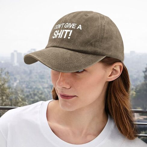 i Don't give a Shit Golf hat Womens Cap Sun hat Men Gifts for Her Baseball Hat Pigment Khaki in Kuwait