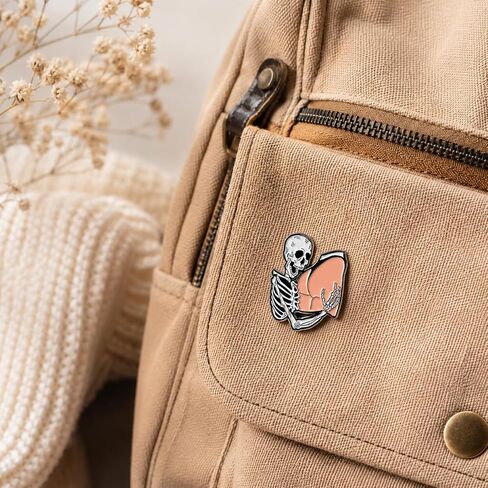 Funny Skeleton Enamel Pin - Silly Skull Pins brooch for backpack, jackets, Hats. Dark Humor Brooches Gift for Naughty Humor Lovers, Friends and Adults in Saudi Arabia