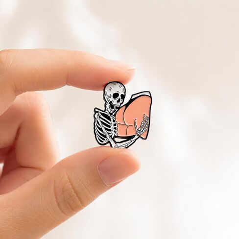 Funny Skeleton Enamel Pin - Silly Skull Pins brooch for backpack, jackets, Hats. Dark Humor Brooches Gift for Naughty Humor Lovers, Friends and Adults in Saudi Arabia
