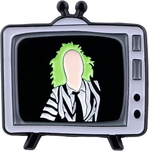 Vintage Horror Haunted Ghost TV Enamel Pin For Nostalgic Horror Fans, Spooky Retro TV Pin Brooch, Gothic Creepy Ghost Television Brooch Badge, Spooky Nostalgia Lapel Badges, Halloween Spooky Gift, Dark Aesthetic Jewelry Accessory in Kuwait